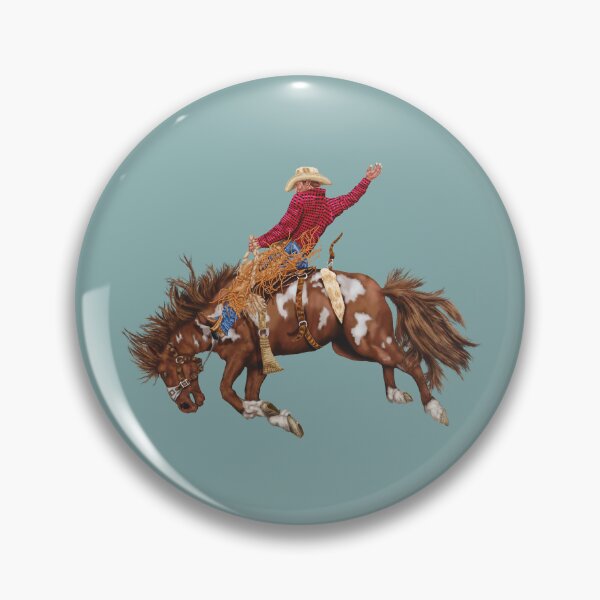 Item preview, Vintage Western Rodeo Art, Bronco Busting Cowboy  designed and sold by Phat Dog Designs .
