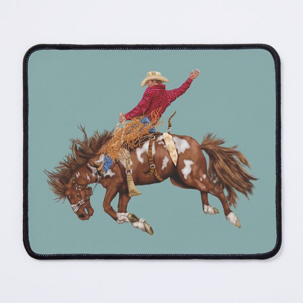 Item preview, Vintage Western Rodeo Art, Bronco Busting Cowboy  designed and sold by Phat Dog Designs .