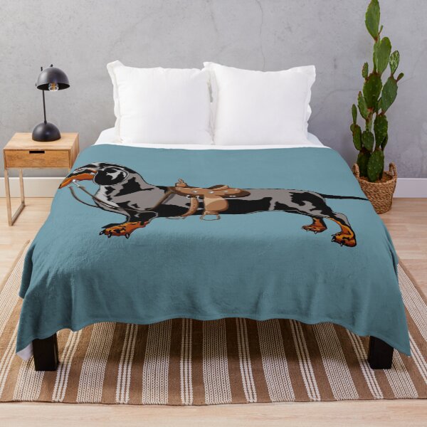 Item preview, Funny Dachshund Wearing Saddle - Cowboy Weiner Dog Art designed and sold by Phat Dog Designs .