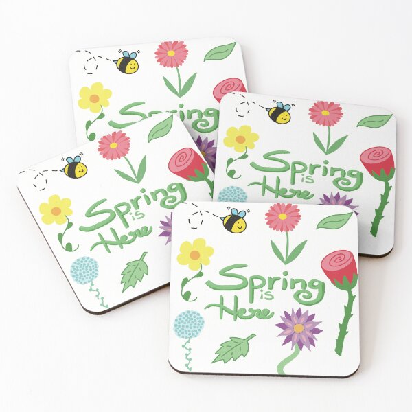 Item preview, Spring is Here Flowers and Bee Illustration designed and sold by Alison Inwood.