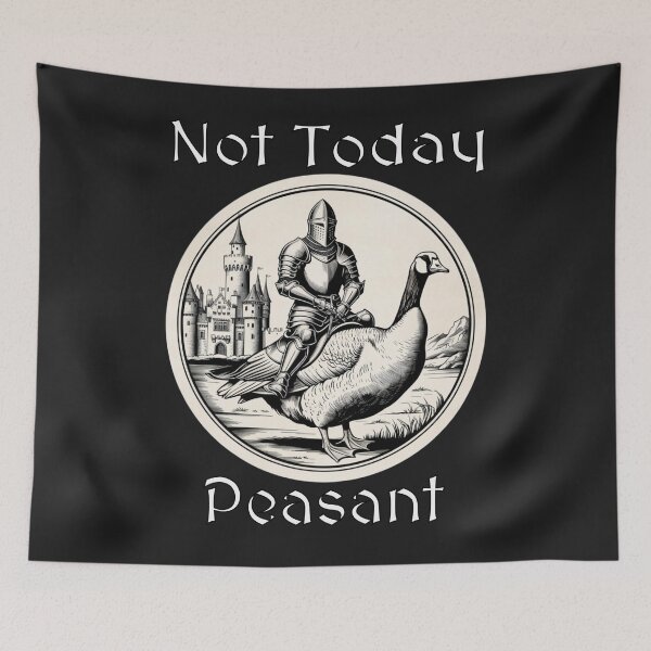 Item preview, Knight riding a goose graphic design designed and sold by JennyFinns.
