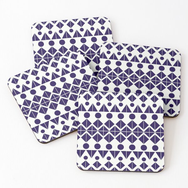 Item preview, Mid Century Modern Scandinavian Navy Blue Geometric Pattern designed and sold by LEILA ART SPACE.