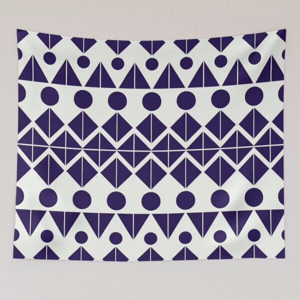 Item preview, Mid Century Modern Scandinavian Navy Blue Geometric Pattern designed and sold by LEILA ART SPACE.