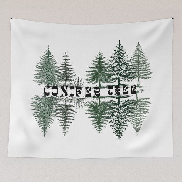 Item preview, Conifer tree typography with evergreen designed and sold by whee25.