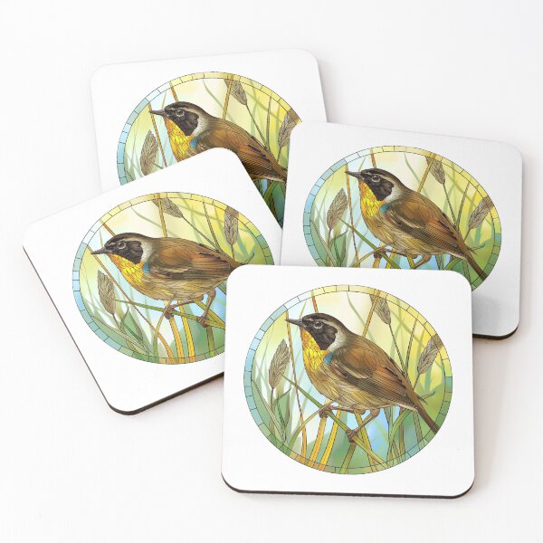 Item preview, Stained Glass Common Yellowthroat Bird – Nature-Inspired Geometric Art designed and sold by Dewdrop & Fern.