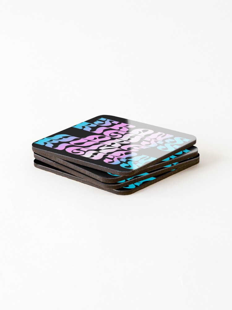 Thumbnail 4 of 5, Coasters (Set of 4), Trans Rights are Human Rights, Groovy designed and sold by KMGraphics99.