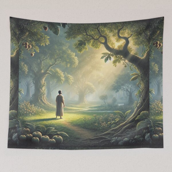 Item preview, "And the Lord God Commanded the Man" – Divine Provision in the Garden Verse: Genesis 2:16 (KJV) designed and sold by Meta2Physical.