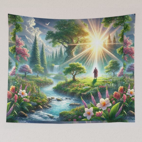 Item preview, "And the Lord God Took the Man, and Put Him into the Garden of Eden" – The First Steps in Paradise Verse: Genesis 2:15 (KJV) designed and sold by Meta2Physical.