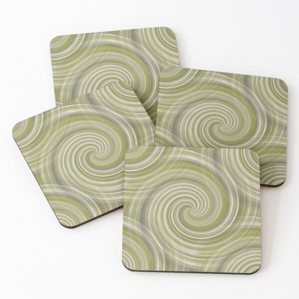 Item preview, Retro Wave Spiral Pattern in Green designed and sold by Artistestella.