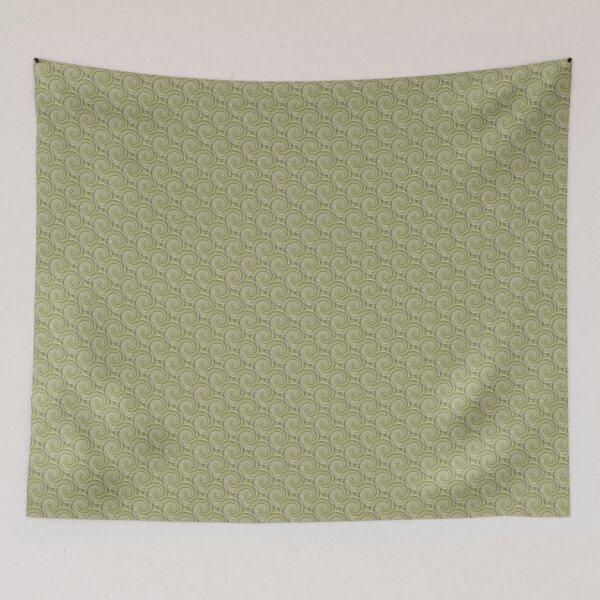 Item preview, Retro Wave Spiral Pattern in Green designed and sold by Artistestella.