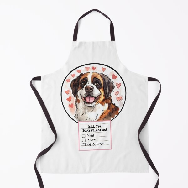 Item preview, Adorable Watercolor St Bernard with Circle and Hearts – Valentine’s Day Question designed and sold by M1234s.