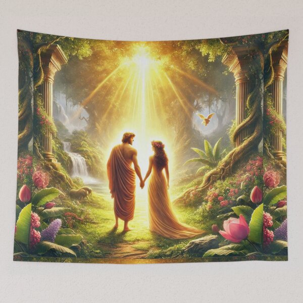 Item preview, "Therefore Shall a Man Leave His Father and His Mother, and Shall Cleave Unto His Wife" – The Divine Union Verse: Genesis 2:24 (KJV) designed and sold by Meta2Physical.