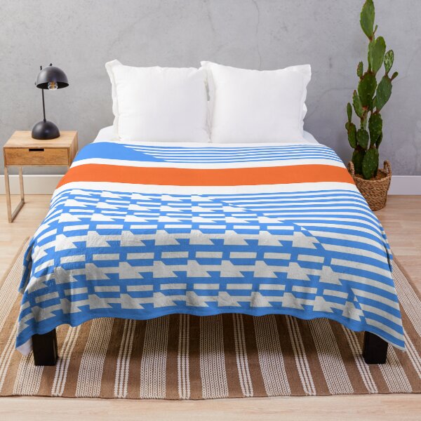 Item preview, Sporty Geometric Blue and Orange on White designed and sold by Sharon Schwalbe.