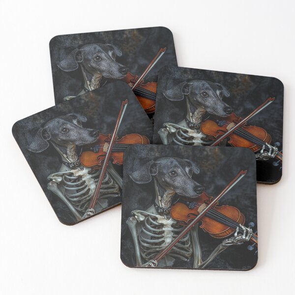 Item preview, Skeletal Greyhound Playing Violin designed and sold by Nocturne  Paws.