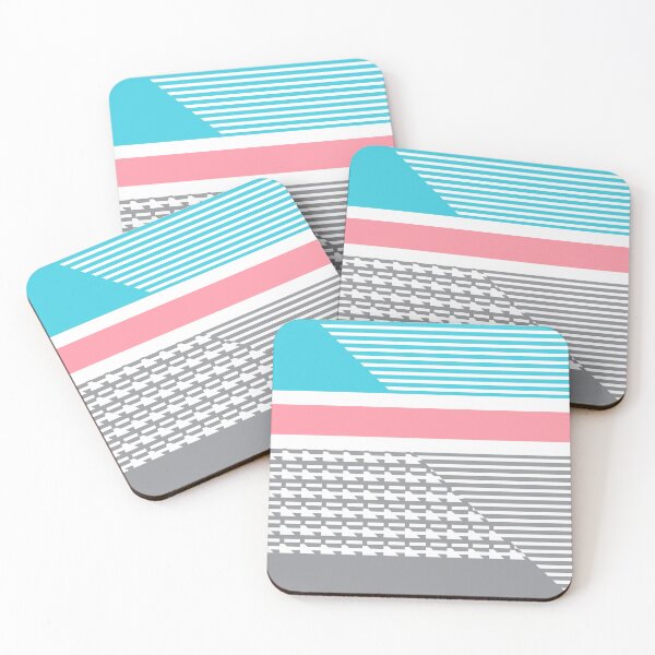 Item preview, Sporty Geometric Pink Blue and Gray  designed and sold by Sharon Schwalbe.