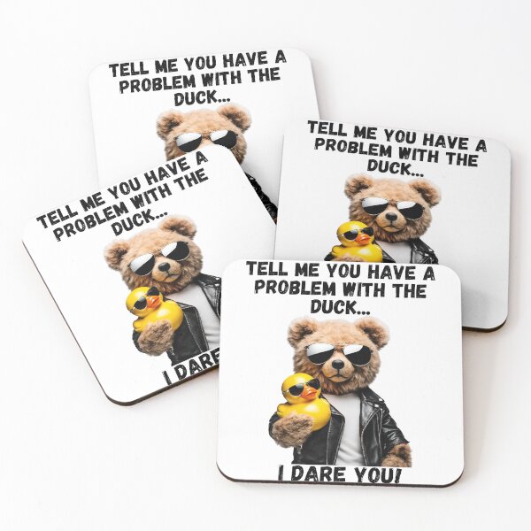 Item preview, Badass Teddy Bear with Rubber Ducky – Funny & Quirky Tough Guy Design designed and sold by Fredster1966.