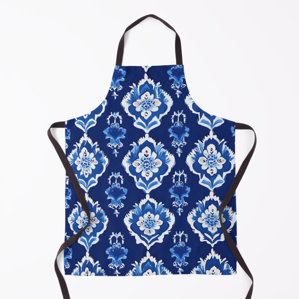 Item preview, Blue flower Ikat pattern designed and sold by FluffyGallery.