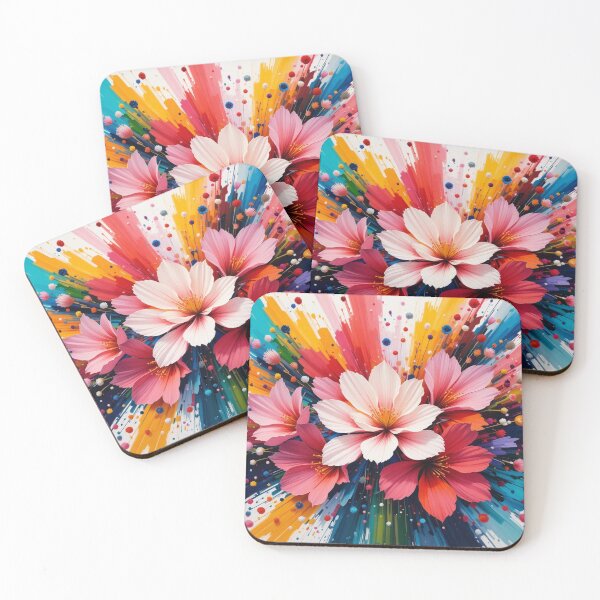 Item preview, Vivid Botanical Burst: A Dynamic Explosion of Colorful Blossoms designed and sold by semenol.