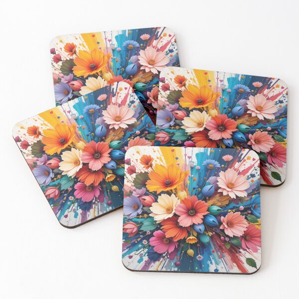 Item preview, Vivid Botanical Burst: A Dynamic Explosion of Colorful Blossoms designed and sold by semenol.