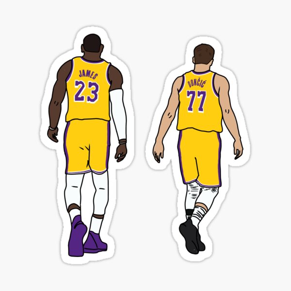 Artikel-Vorschau von LeBron und Luka Lakers Basketball-Ikonen, designt und verkauft von Bored Imagination .
