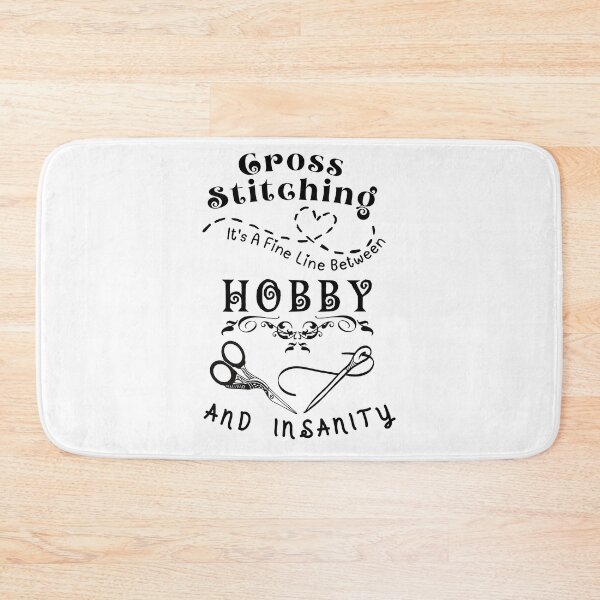 Item preview, Cross Stitching A Fine Line Between Hobby And Insanity - Cross Stitch Lover designed and sold by Wiss2Arts.