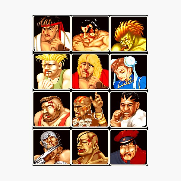 Item preview, Beat up Mugshots Retro Street Fighter Gaming Art designed and sold by Back2Collage.