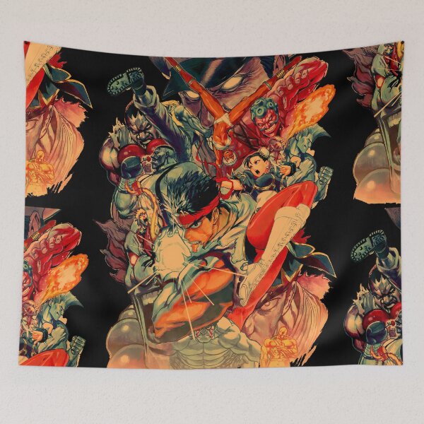 Item preview, Vintage Street Fighter All Fighters Poster Retro Gaming Art designed and sold by Back2Collage.
