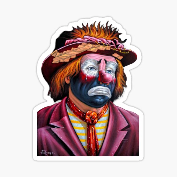 Item preview, Emmett Kelly as Weary Willie the Hobo clown, oil on black velvet by Jorge Torrones version 2 designed and sold by velvetify.com.