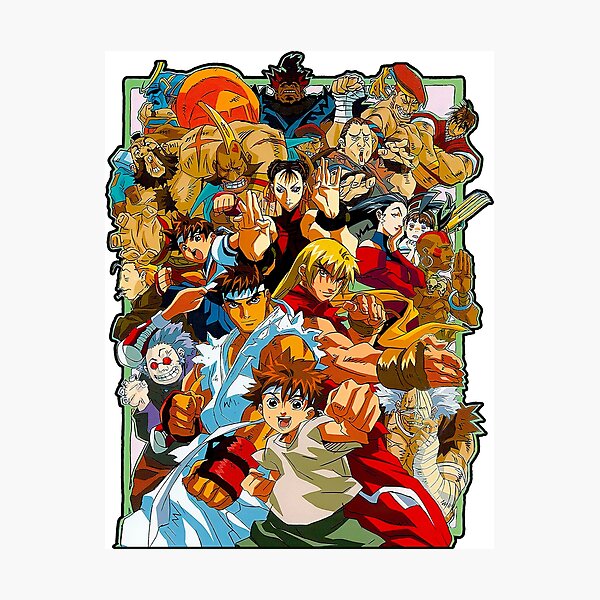 Item preview, Vintage Street Fighter All Star Poster Retro Gaming Art designed and sold by Back2Collage.
