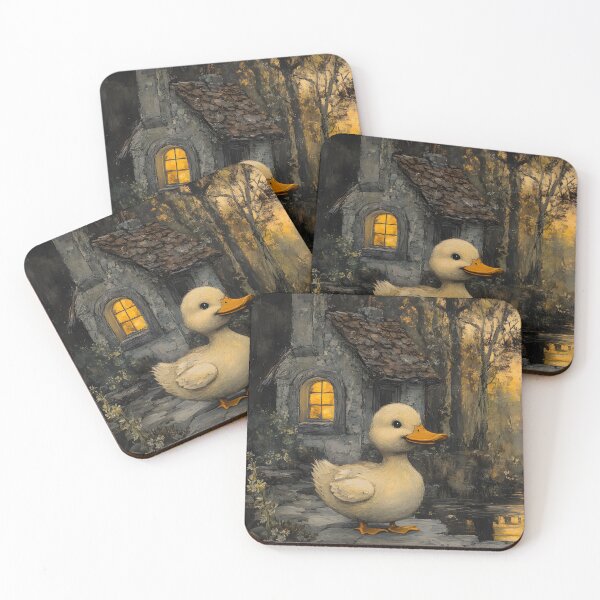 Item preview, Charming Duck Stands Near Cozy Cottage in Woods designed and sold by Artessie.