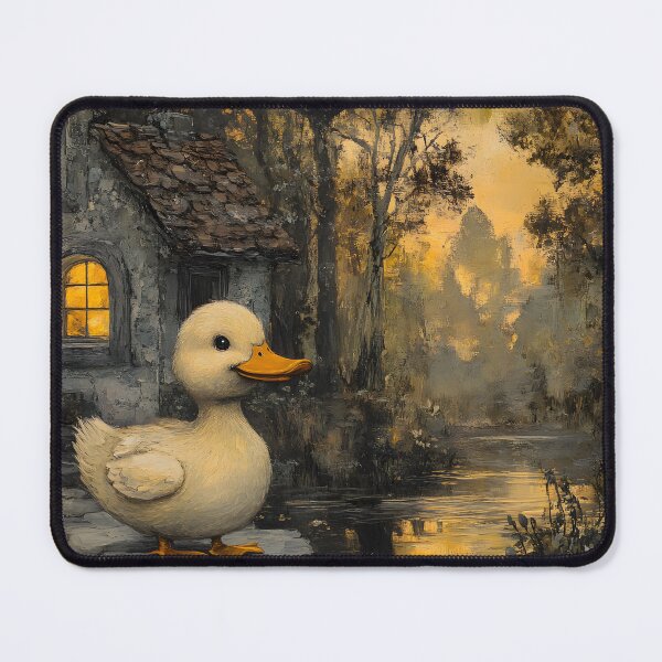 Item preview, Charming Duck Stands Near Cozy Cottage in Woods designed and sold by Artessie.