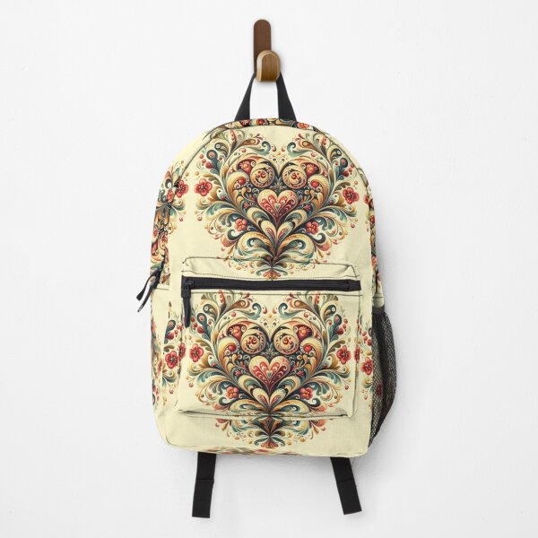 Item preview, Heart Large and Colorful Favorite Love Like Vintage Scandinavian Yellow Rosemaling Style Ornate Antiqued, Spread the love! designed and sold by TheTimeTaxi.