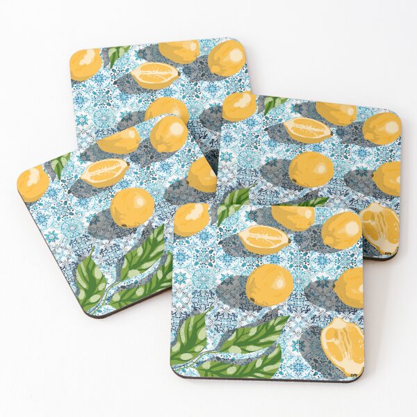 Item preview, Sweet Morocco, Tropical Lemon Tiles Painting, Eclectic Summer Modern Bohemian Exotic Illustration designed and sold by 83oranges.com.