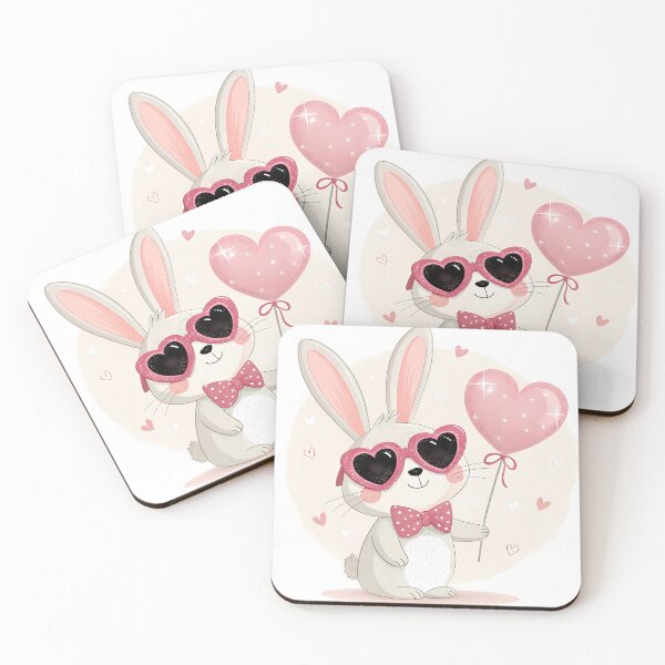Item preview, A0704 Love Bunny Sparkle – Adorable Bunny with Heart & Sparkles for a Cute and Romantic Touch designed and sold by angieart68.
