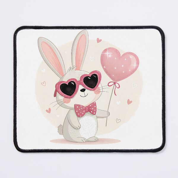 Item preview, A0704 Love Bunny Sparkle – Adorable Bunny with Heart & Sparkles for a Cute and Romantic Touch designed and sold by angieart68.