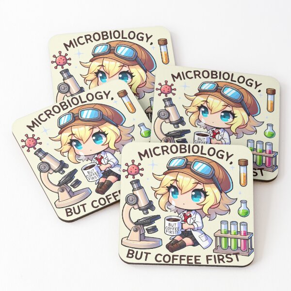 Item preview, Microbiology But Coffee First designed and sold by Funny Vintage Stickers And T-Shirts.