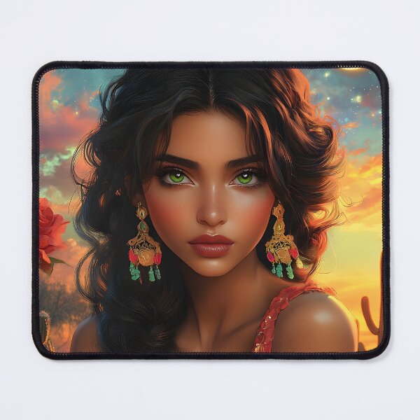 Item preview, Enchanting Woman in Floral Dress at Sunset Scene designed and sold by Artessie.