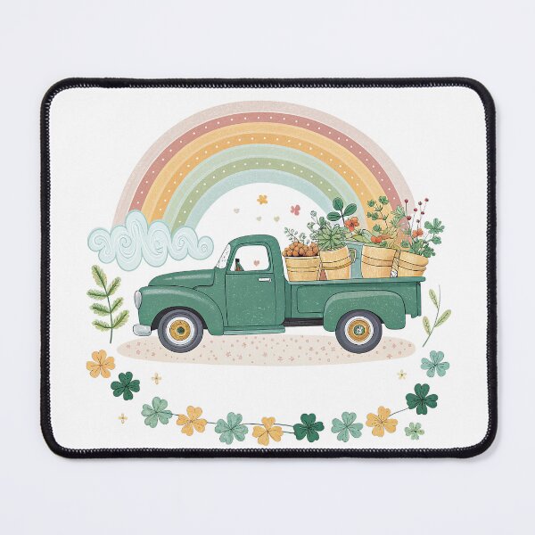 Item preview, A0709 Lucky Truck Ride – Vintage Truck with Lucky Clovers for a Charming Country Adventure designed and sold by angieart68.