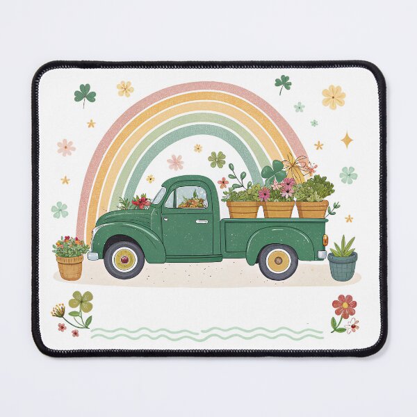 Item preview, A0709 Lucky Truck Ride – Vintage Truck with Lucky Clovers for a Charming Country Adventure designed and sold by angieart68.