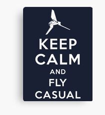 Keep Calm and Fly Casual Canvas Print