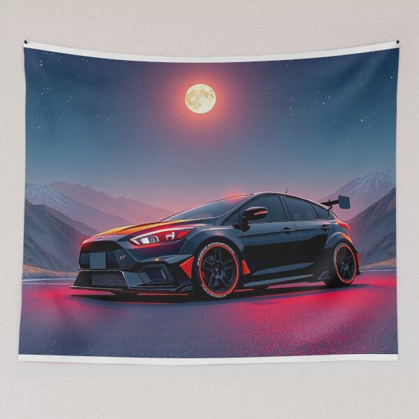 Item preview, Tuned Ford Focus in the mountains in the moonlight designed and sold by Salimgor Hangaround Music.