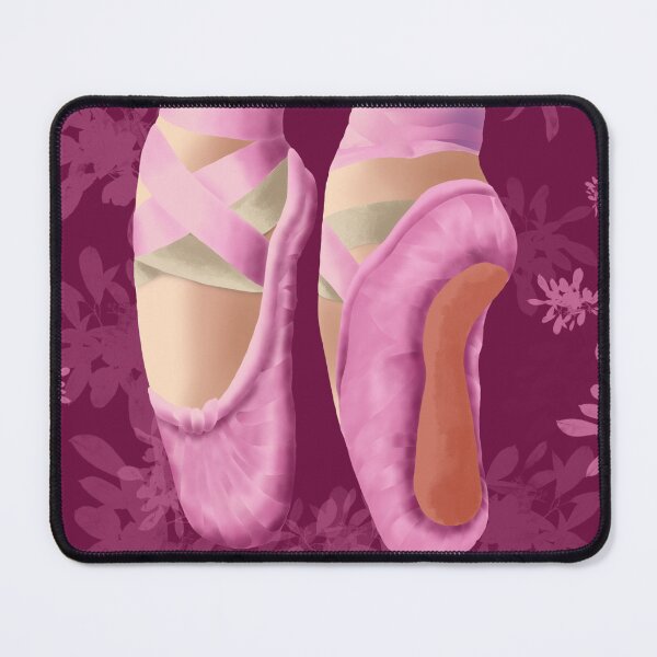 Item preview, Pink pointe ballet shoes dancing in deep pink flowers designed and sold by A Sweet Fragrance Art.