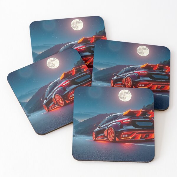 Item preview, Tuned Ford Focus from behind in the mountains in the moonlight designed and sold by Salimgor Hangaround Music.