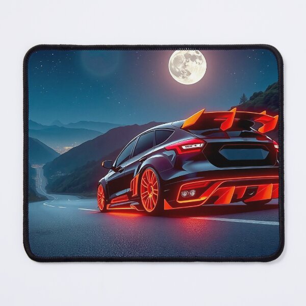 Item preview, Tuned Ford Focus from behind in the mountains in the moonlight designed and sold by Salimgor Hangaround Music.