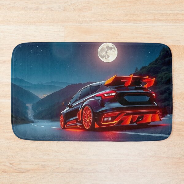 Item preview, Tuned Ford Focus from behind in the mountains in the moonlight designed and sold by Salimgor Hangaround Music.