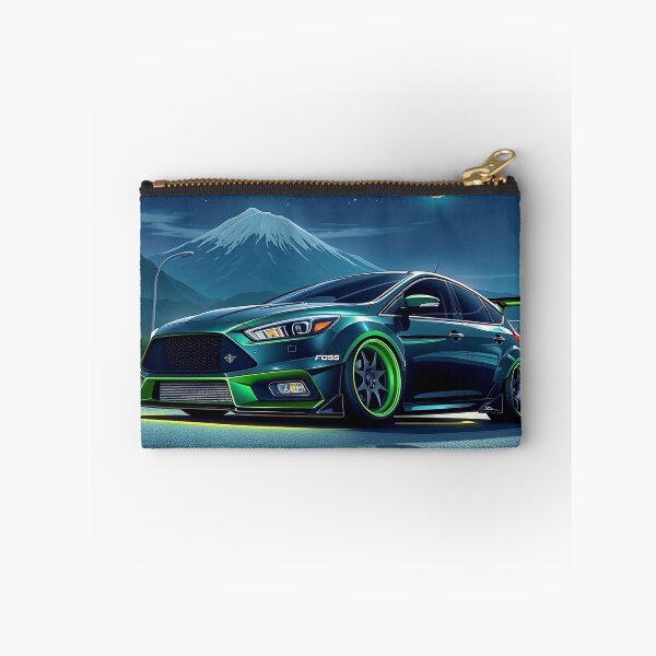 Item preview, Black Green Tuned Ford Focus in the Mountains in the Moonlight designed and sold by Salimgor Hangaround Music.