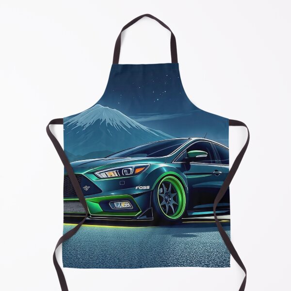 Item preview, Black Green Tuned Ford Focus in the Mountains in the Moonlight designed and sold by Salimgor Hangaround Music.