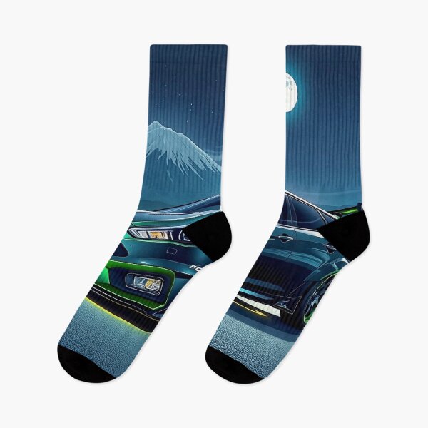 Item preview, Black Green Tuned Ford Focus in the Mountains in the Moonlight designed and sold by Salimgor Hangaround Music.