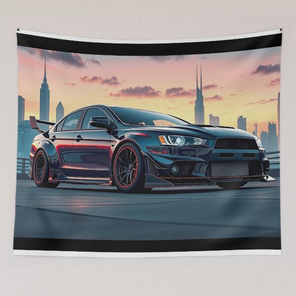 Item preview, Mitsubishi Evolution at sunset – performance and style in the modern city designed and sold by Salimgor Hangaround Music.