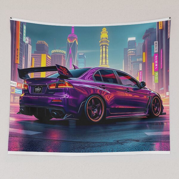 Item preview, Mitsubishi Evolution – Performance and Style in Neon City designed and sold by Salimgor Hangaround Music.